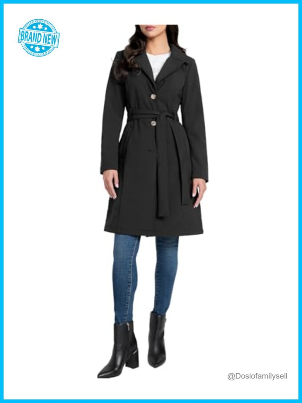 Water-Resistant Belted Trench Softshell Lace-Up Detail